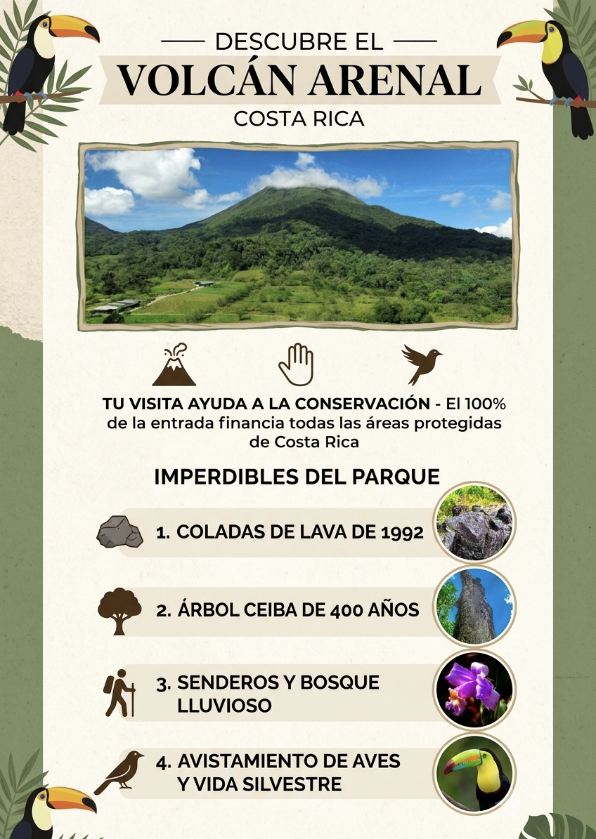 Conocimiento el Parque Nacional Volcán Arenal